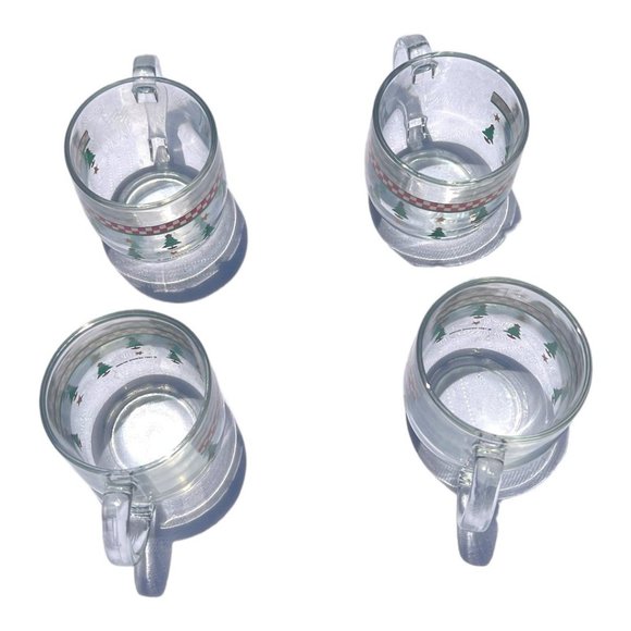 Vintage 1997 Christmas Mugs by Debbie Mum Glass Mug Set of 4 - Picture 4 of 13